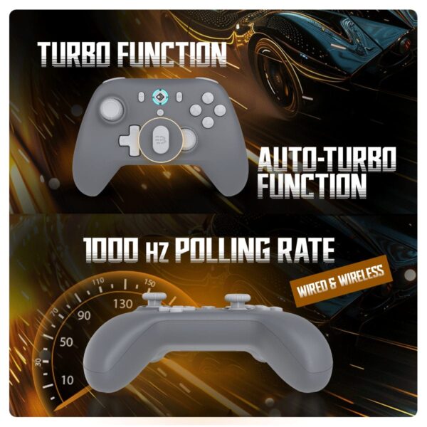 Cosmic Byte Blitz Wireless + Wired Grey Controller For PC Hall Effect Joystick & Triggers, 1000Hz Polling Rate ( TCBP03486 ) - Image 5