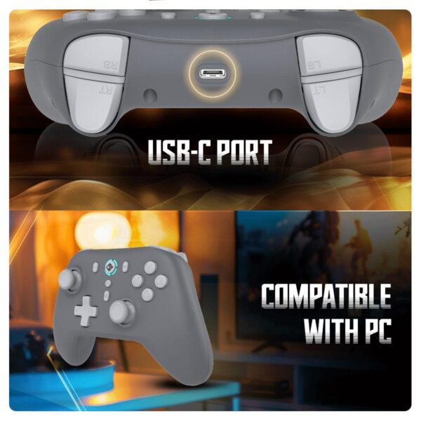 Cosmic Byte Blitz Wireless + Wired Grey Controller For PC Hall Effect Joystick & Triggers, 1000Hz Polling Rate ( TCBP03486 ) - Image 2