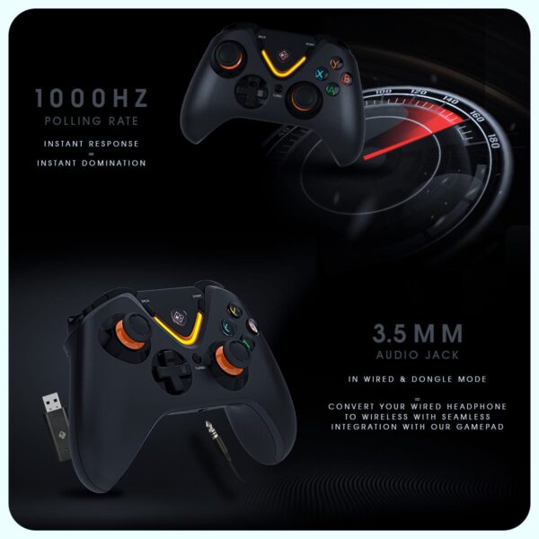 Cosmic Byte Ares Pro Tri-Mode Wireless Bluetooth Wired Controller For PC, Wireless Audio Port, Hall Joystick & Triggers ( TCBP03529 ) - Image 4