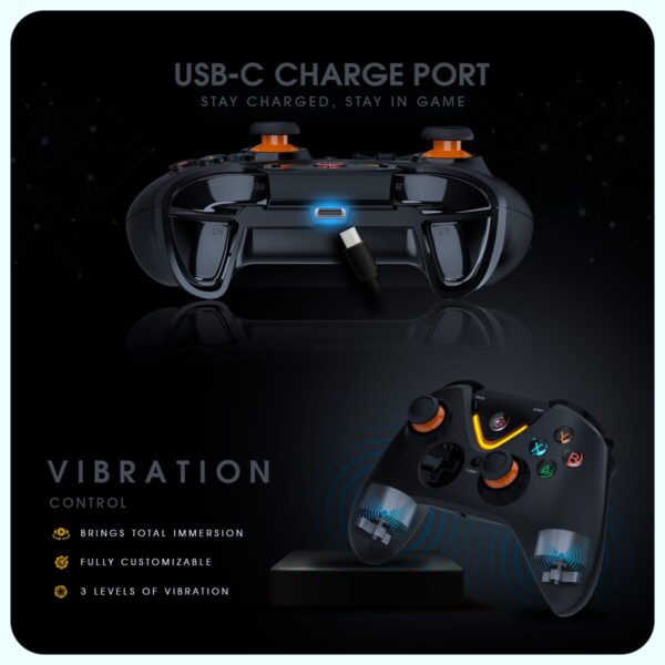 Cosmic Byte Ares Pro Tri-Mode Wireless Bluetooth Wired Controller For PC, Wireless Audio Port, Hall Joystick & Triggers ( TCBP03529 ) - Image 5