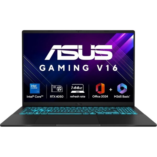 ASUS Gaming V16 V3607VU-RP550WS Intel Core 5 210H 16 WUXGA 144Hz Gaming Laptop ( 16GB DDR5 RAM, 512GB SSD, RTX 4050 6GB Laptop GPU, Windows 11, MS Office-24 , Black )