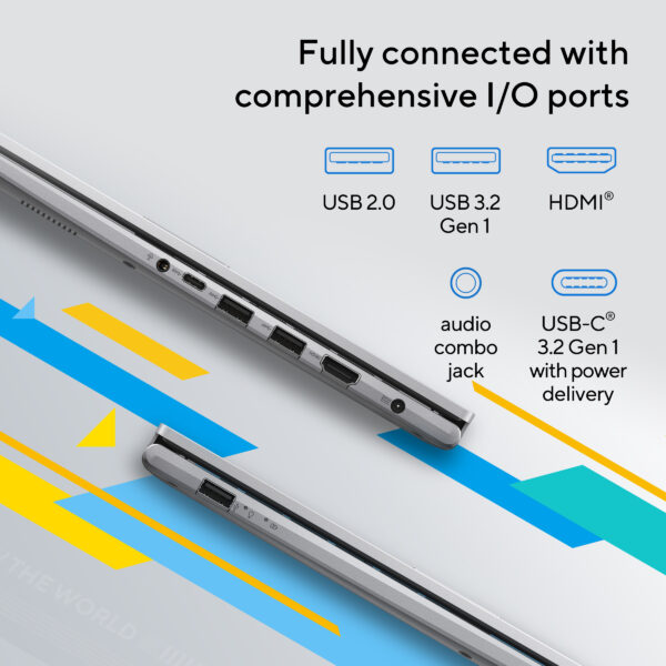 ASUS Vivobook 15 X1504ZA-NJ522WS Intel Core i5-1235U 12th Gen 15.6 Inch FHD Anti-glare 60Hz Laptop ( 8GB DDR4 RAM, 512GB SSD, Windows 11, MS Office, Cool Silver ) - Image 3