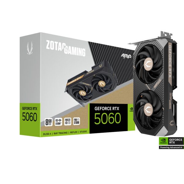 ZOTAC GAMING GeForce RTX 5060 AMP 8GB GDDR7 128-bit Gaming Graphics Card With Dual Fans ( ZT-B50600F-10M )