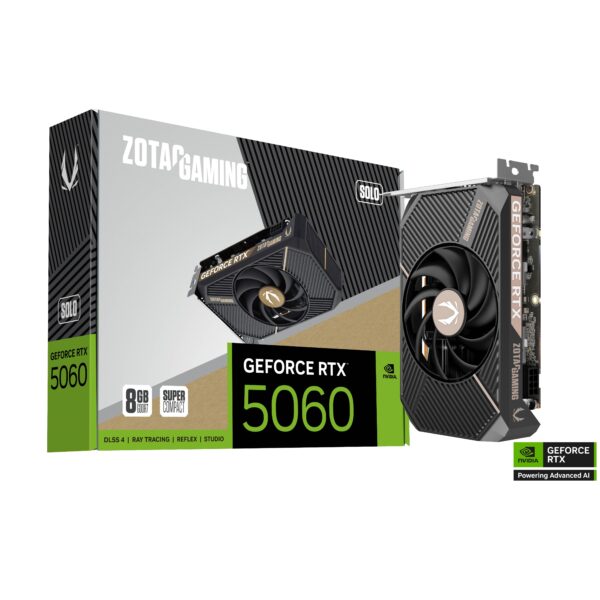 ZOTAC GAMING GeForce RTX 5060 SOLO 8GB GDDR7 128-bit Gaming Graphics Card With Single Fan ( ZT-B50600G-10L )