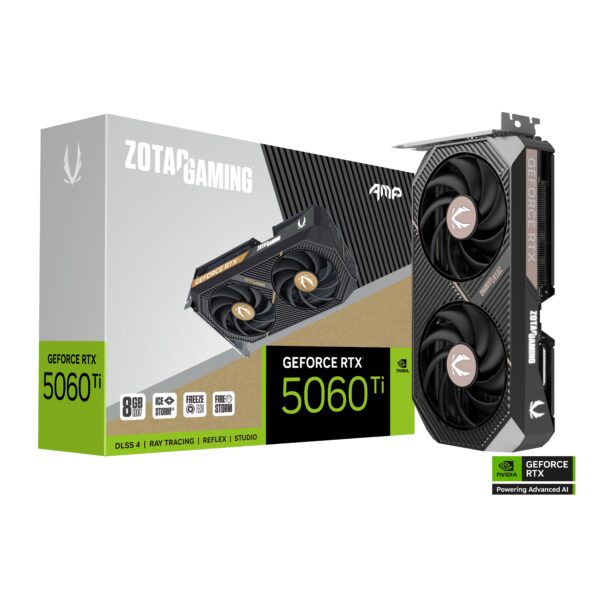 ZOTAC GAMING GeForce RTX 5060 Ti 8GB AMP 8GB GDDR7 128-bit Gaming Graphics Card With Dual Fans ( ZT-B50610F-10M )