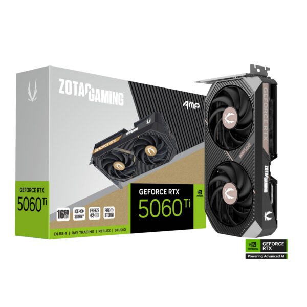 ZOTAC GAMING GeForce RTX 5060 Ti 16GB AMP 16GB GDDR7 128-bit Gaming Graphics Card With Dual Fans ( ZT-B50620F-10M )