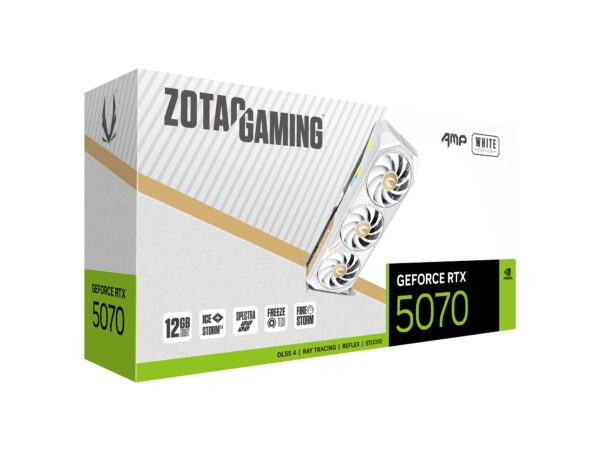 ZOTAC GAMING GeForce RTX 5070 AMP White Edition 12GB GDDR7 192-bit Gaming Graphics Card With Triple Fans ( ZT-B50700FQ-10P ) - Image 2