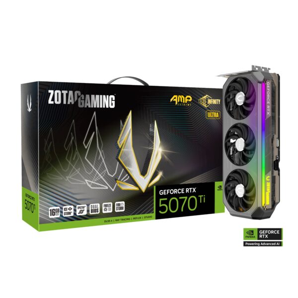 ZOTAC GAMING GeForce RTX 5070 Ti AMP Extreme INFINITY ULTRA 16GB GDDR7 256-bit Gaming Graphics Card With Triple Fans ( ZT-B50710BU-10P )