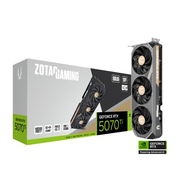 ZOTAC GAMING GeForce RTX 5070 Ti SOLID SFF OC 16GB GDDR7 256-bit Gaming Graphics Card With Triple Fans ( ZT-B50710J3-10P )