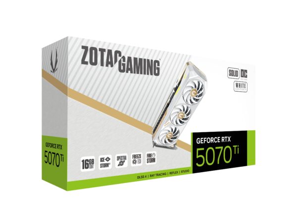 ZOTAC GAMING GeForce RTX 5070 Ti SOLID CORE OC White Edition 16GB GDDR7 256-bit Gaming Graphics Card With Triple Fans ( ZT-B50710Q2-10P ) - Image 8