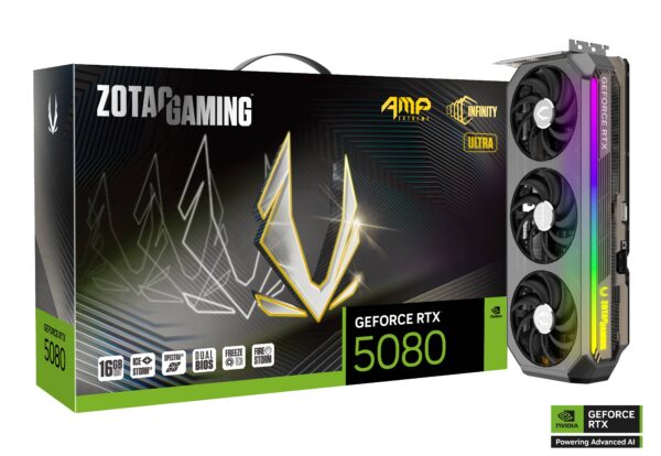 ZOTAC GAMING GeForce RTX 5080 AMP Extreme INFINITY ULTRA 16GB GDDR7 256-bit Gaming Graphics Card With Triple Fans ( ZT-B50800BU-10P ) - Image 9