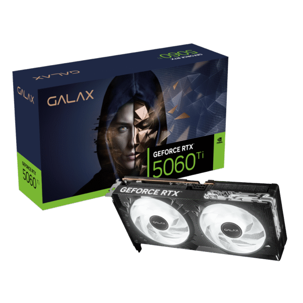 Galax GeForce RTX 5060 Ti 1-Click OC 16GB GDDR7 128-bit/DP2.1b*3/HDMI 2.1b/DLSS 4 Gaming Graphics Card With Dual Fans ( 56IZN8MDCPOC )