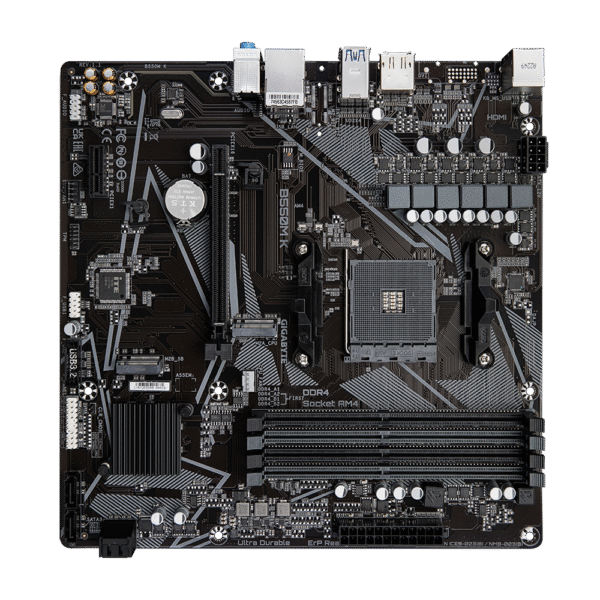 Gigabyte B550M K (rev. 1.1) Micro ATX Motherboard ( AMD Socket AM4, Supports AMD Ryzen 5000, 5000 G, 4000 G, 3000, 3000 G-Series Cpu, 4 x DDR4 RAM Slots, Max 128GB RAM Support ) - Image 2