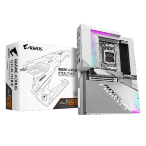 Gigabyte B650E AORUS STEALTH ICE ATX Motherboard ( AMD Socket AM5, Support AMD Ryzen 9000, 8000, 7000 Series Cpu, 4 x DDR5 RAM Slots, Max 256GB RAM Support )