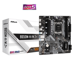 ASRock B650M-H/M.2+ Micro ATX Motherboard ( AMD Socket AM5, Support AMD Ryzen 9000, 8000, 7000 Series Cpu, 2 x DDR5 RAM Slots, Max 128GB RAM Support )
