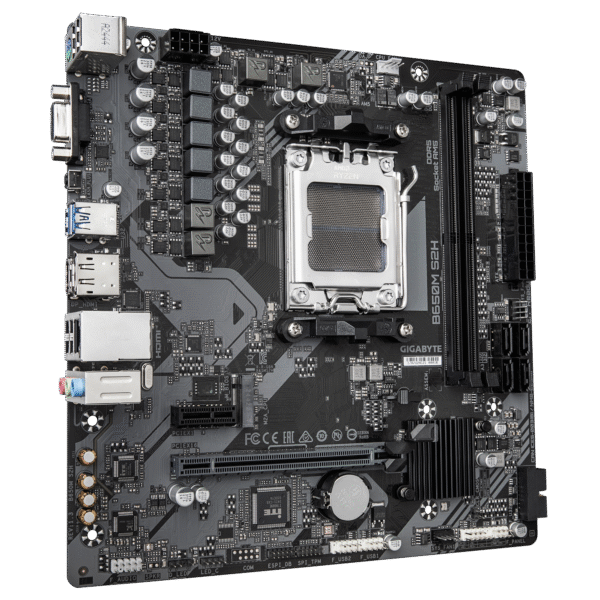 Gigabyte B650M S2H (rev. 1.3) Micro ATX Motherboard ( AMD Socket AM5, Supports AMD Ryzen 7000, 8000, 9000 Series Cpu, 2 x DDR5 RAM Slots, Max 128GB RAM Support ) - Image 3