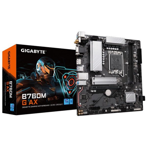 Gigabyte B760M G AX (rev. 1.0) Micro ATX Motherboard ( Intel Socket LGA1700, Supports 14th, 13th, and 12th Gen Intel Core, Pentium Gold and Celeron Cpu, 2 x DDR5 RAM Slots, Max 128GB RAM Support )