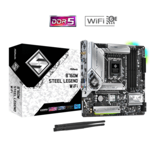ASRock B760M Steel Legend WiFi Micro ATX Motherboard ( Intel Socket LGA1700, Supports 14th, 13th & 12th Gen Intel Core Cpu, 4 x DDR5 RAM Slots, Max 256GB RAM Support )