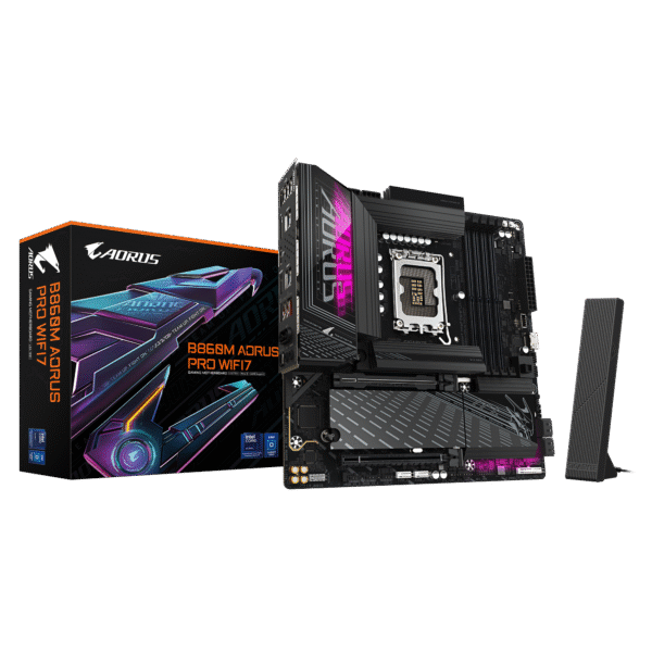 Gigabyte B860M AORUS PRO WIFI7 Micro ATX Motherboard ( Intel Socket LGA1851, Support Intel Core Ultra Cpu, 4 x DDR5 RAM Slots, Max 256GB RAM Support )