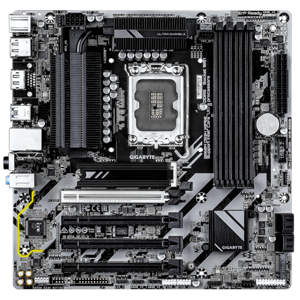 Gigabyte B860M DS3H WIFI6E (rev. 2.0) Micro ATX Motherboard ( Intel LGA1851 Socket, Support Intel Core Ultra Cpu, 4 x DDR5 RAM Slots, Max 256GB RAM Support ) - Image 2
