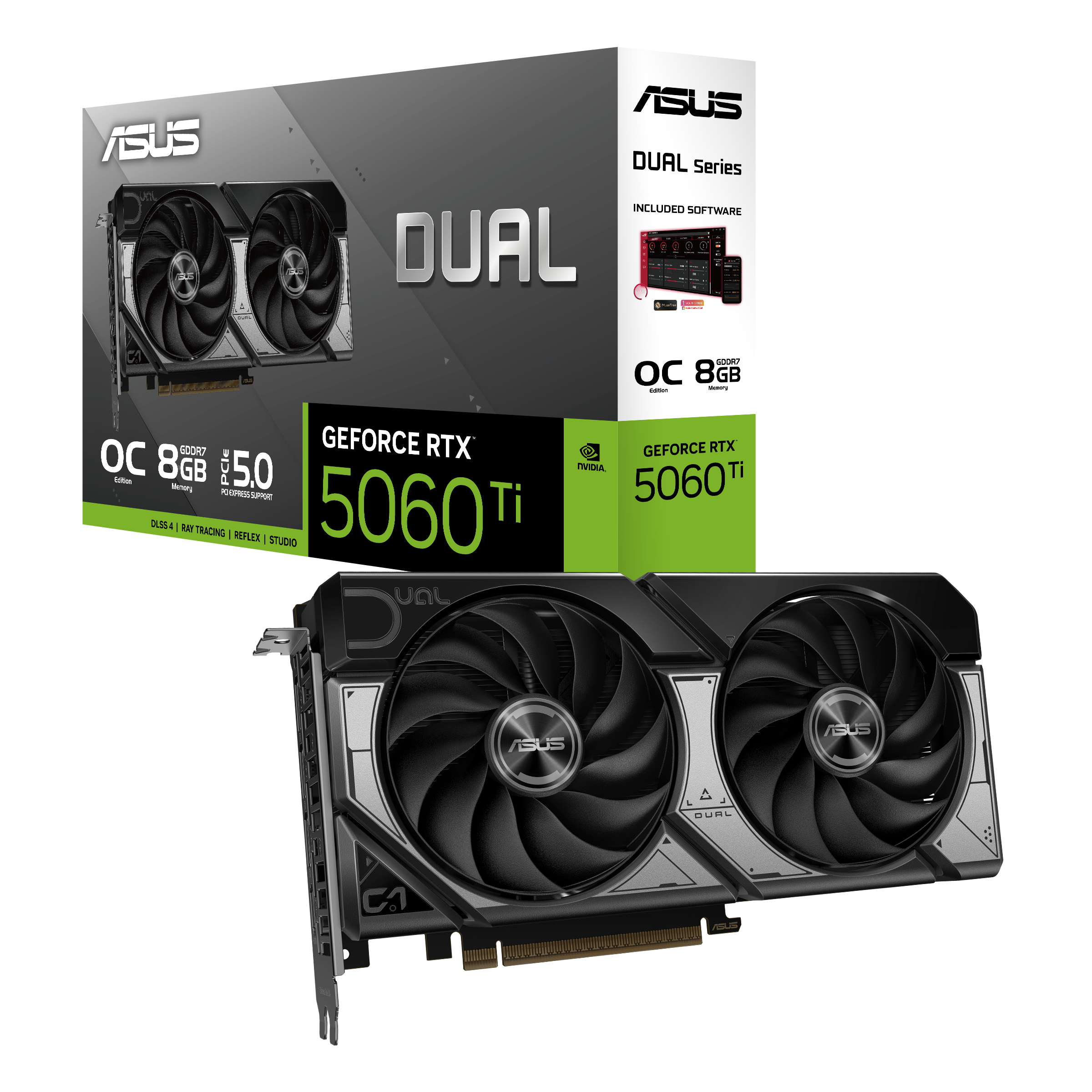 ASUS Dual GeForce RTX 5060 Ti 8GB GDDR7 OC Edition 128-bit Gaming Graphics Card With Dual Fans ( DUAL-RTX5060TI-O8G )
