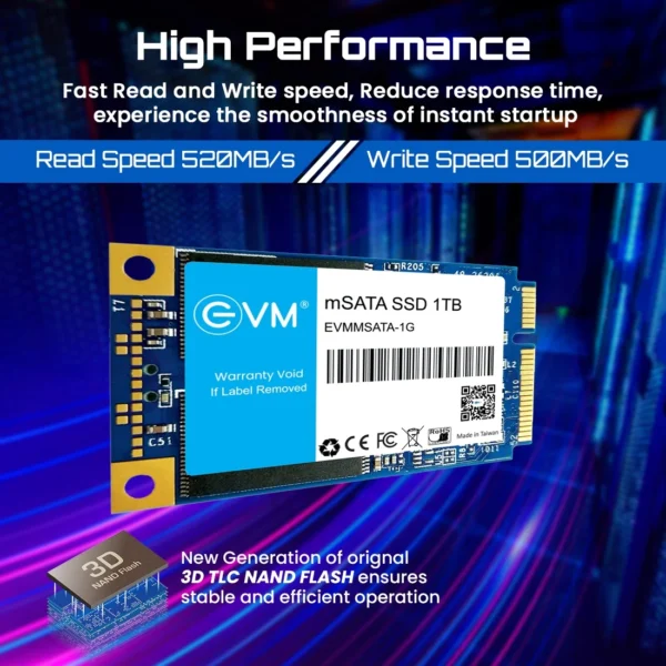 EVM 1TB mSATA SATA 6.0 Gbps interface NAND FLASH 3D TLC Internal SSD ( EVMMS/1TB ) - Image 3