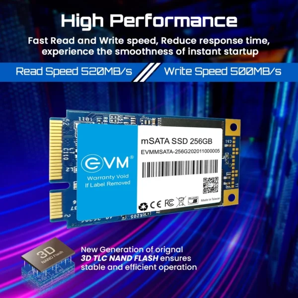 EVM 256GB m SATA SATA 6.0 Gbps Interface NAND FLASH 3D TLC Internal SSD ( EVMMS/256GB ) - Image 3