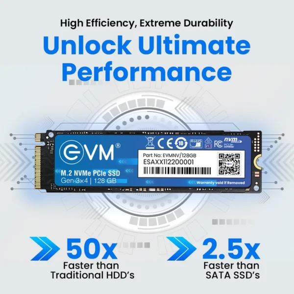 EVM 128GB M.2 NVME 2280 PCle Gen 3 3D NAND TLC Internal SSD ( EVMNV/128GB ) - Image 5
