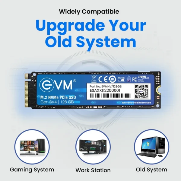 EVM 128GB M.2 NVME 2280 PCle Gen 3 3D NAND TLC Internal SSD ( EVMNV/128GB ) - Image 6
