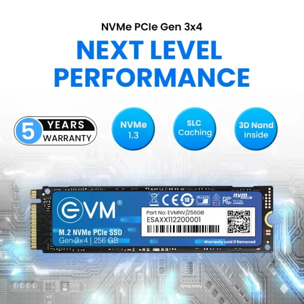 EVM 256GB M.2 NVME 2280 Pcle Gen 3x4 3D NAND TLC Internal SSD ( EVMNV/256GB ) - Image 4