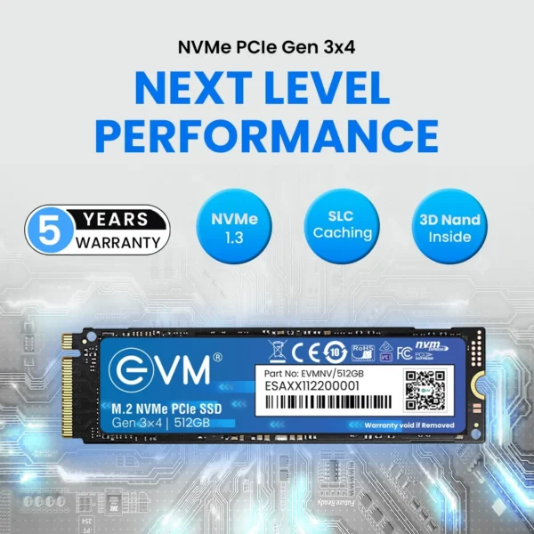 EVM 512GB M.2 NVME 2280 Pcle Gen 3x4 3D NAND TLC Internal SSD ( EVMNV/512GB ) - Image 4