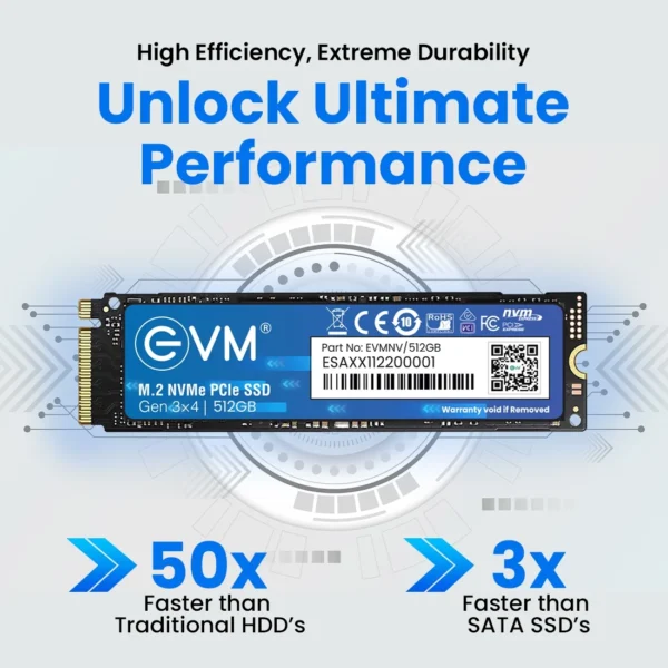 EVM 512GB M.2 NVME 2280 Pcle Gen 3x4 3D NAND TLC Internal SSD ( EVMNV/512GB ) - Image 5