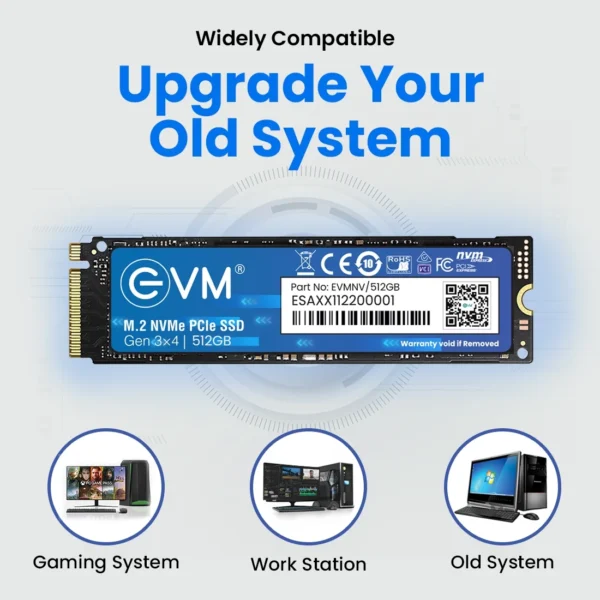 EVM 512GB M.2 NVME 2280 Pcle Gen 3x4 3D NAND TLC Internal SSD ( EVMNV/512GB ) - Image 6