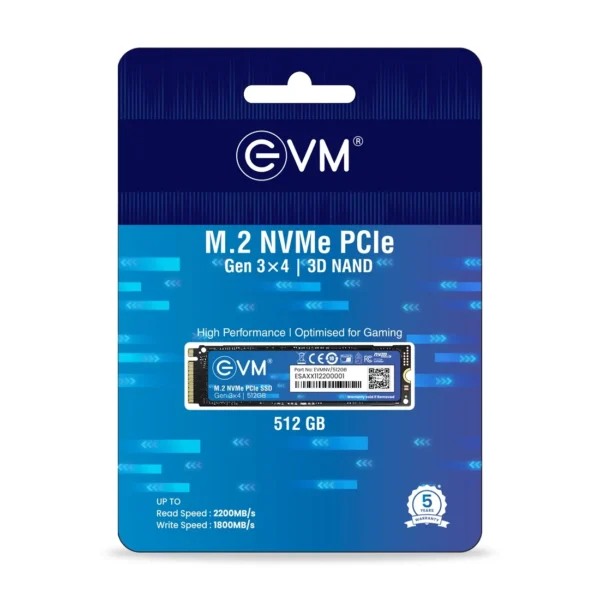 EVM 512GB M.2 NVME 2280 Pcle Gen 3x4 3D NAND TLC Internal SSD ( EVMNV/512GB )