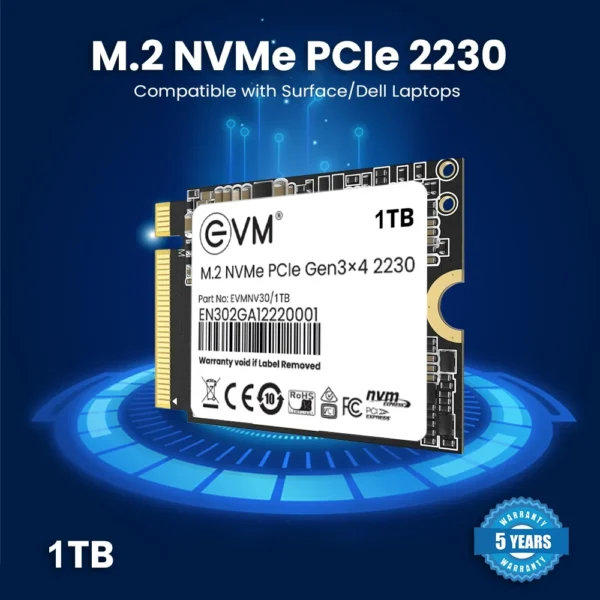 EVM 1TB M.2 NVMe 2230 Pcle Gen 3x4 3D NAND Internal SSD ( EVMNV30/1TB ) - Image 2
