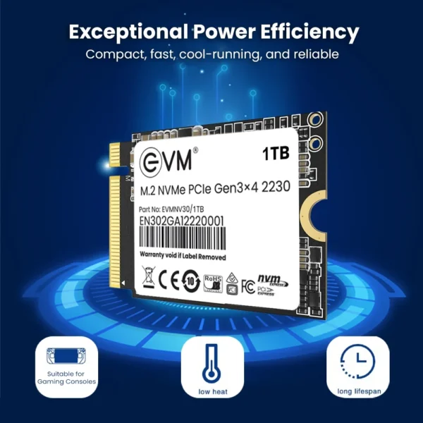 EVM 1TB M.2 NVMe 2230 Pcle Gen 3x4 3D NAND Internal SSD ( EVMNV30/1TB ) - Image 4