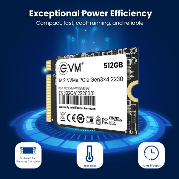 EVM 512GB M.2 NVMe PCIe 2230 Pcle Gen 3x4 3D NAND Internal SSD ( EVMNV30/512GB ) - Image 5