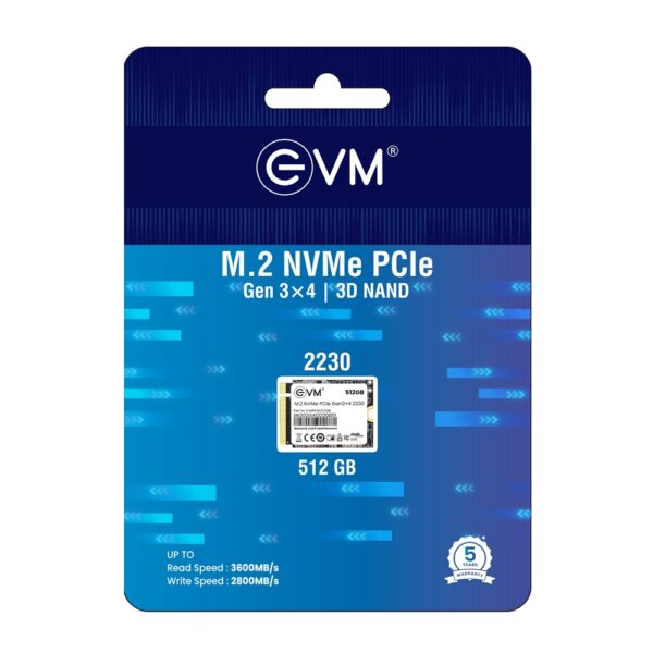 EVM 512GB M.2 NVMe PCIe 2230 Pcle Gen 3x4 3D NAND Internal SSD ( EVMNV30/512GB )