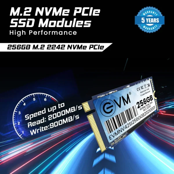 EVM 256GB M.2 NVME 2242 Pcle Gen 3x4 3D NAND Flash SATA III 6Gb/s Internal SSD ( EVMNV42/256GB ) - Image 2