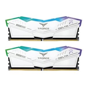 TeamGroup T- Force Delta RGB 64GB (32GBx2) DDR5 6400MHz CL40 White Desktop Ram ( FF4D564G6400HC40BDC01 )