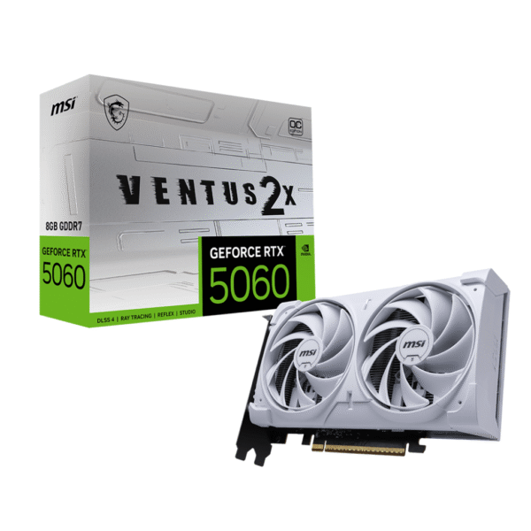 MSI GeForce RTX 5060 8G VENTUS 2X OC WHITE 8GB GDDR7 128-bit Gaming Graphics Card Dual Fans ( G5060-8V2CW )