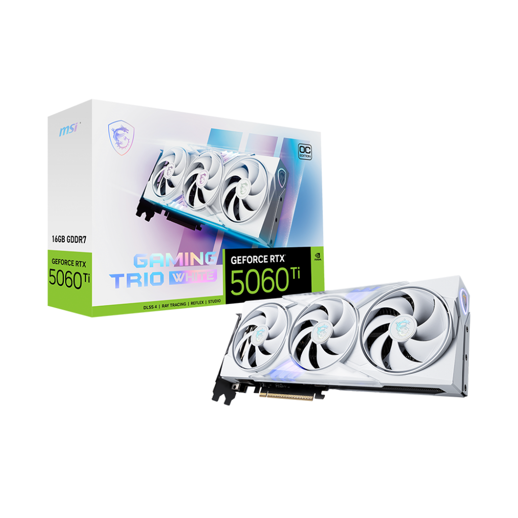 MSI GeForce RTX 5060 Ti 16G Gaming Trio OC White 16GB GDDR7 128-bit Gaming Graphics Card Triple Fans ( G506T-16GTCW )