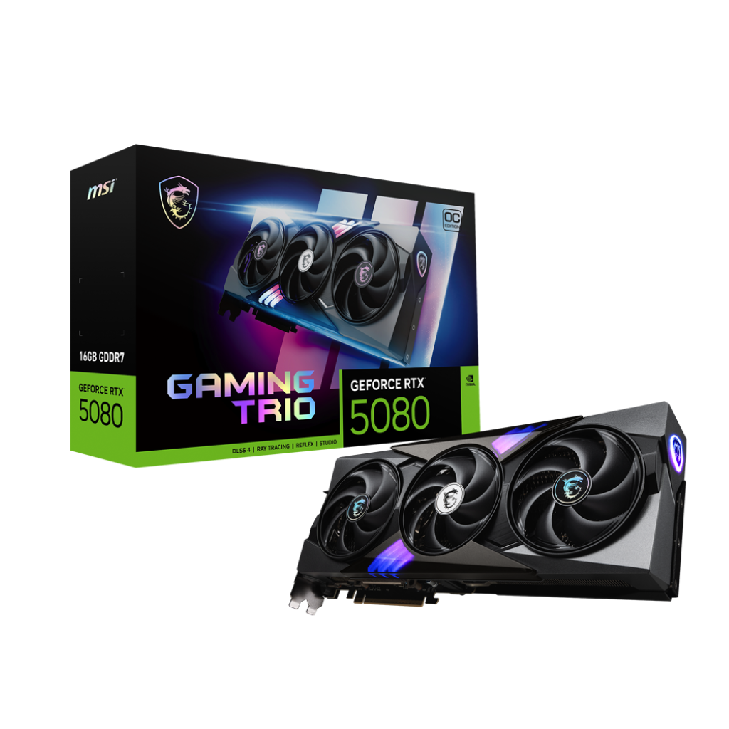 MSI GeForce RTX 5080 16G GAMING TRIO OC 16GB GDDR7 256-bit Gaming Graphics Card With Triple Fans ( G5080-16GTC )