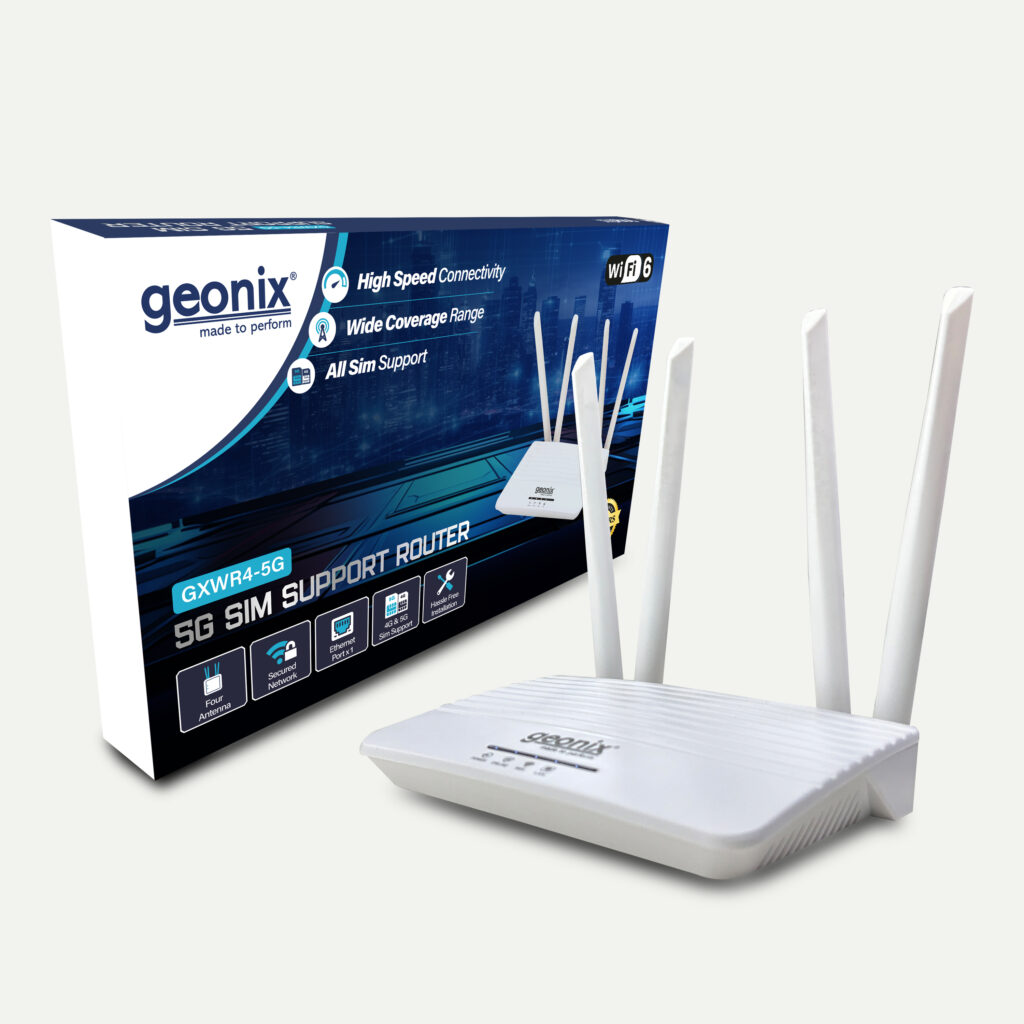 Geonix GXWR4-5G SIM Support Plug and Play WiFi Router With LAN/Wan ...