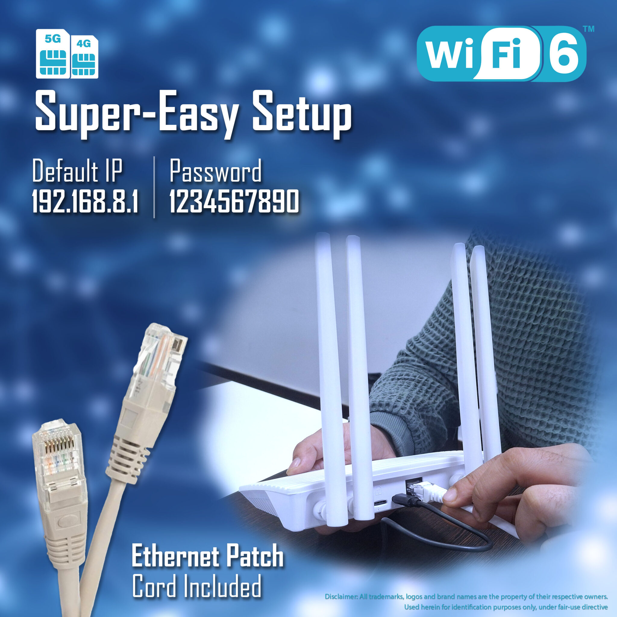 Geonix GXWR4-5G SIM Support Plug and Play WiFi Router With LAN/Wan ...