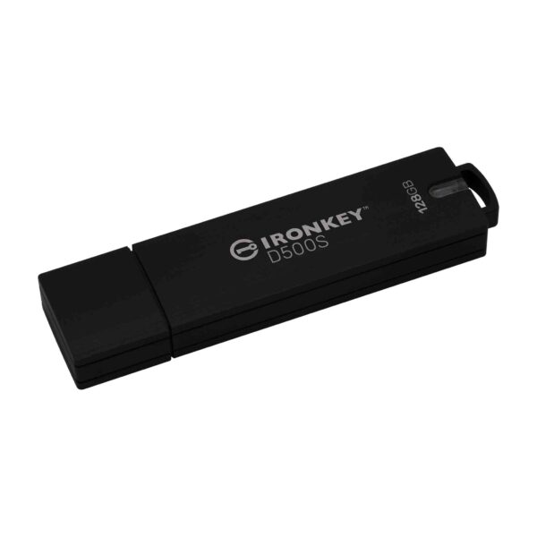 Kingston 128GB IronKey D500S hardware-encrypted USB 3.2 Gen 1 FIPS 140-3 Level 3 (Pending) Certified, XTS-AES 256-bit hardware encrypted, rugged zinc casing Pen Drive ( IKD500S/128GB ) - Image 2