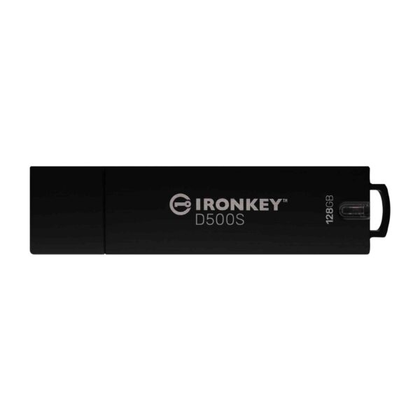 Kingston 128GB IronKey D500S hardware-encrypted USB 3.2 Gen 1 FIPS 140-3 Level 3 (Pending) Certified, XTS-AES 256-bit hardware encrypted, rugged zinc casing Pen Drive ( IKD500S/128GB )