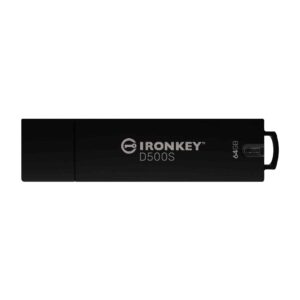 Kingston 64GB IronKey D500S hardware-encrypted USB 3.2 Gen 1 FIPS 140-3 Level 3 (Pending) Certified, XTS-AES 256-bit hardware encrypted, rugged zinc casing Pen Drive ( IKD500S/64GB )