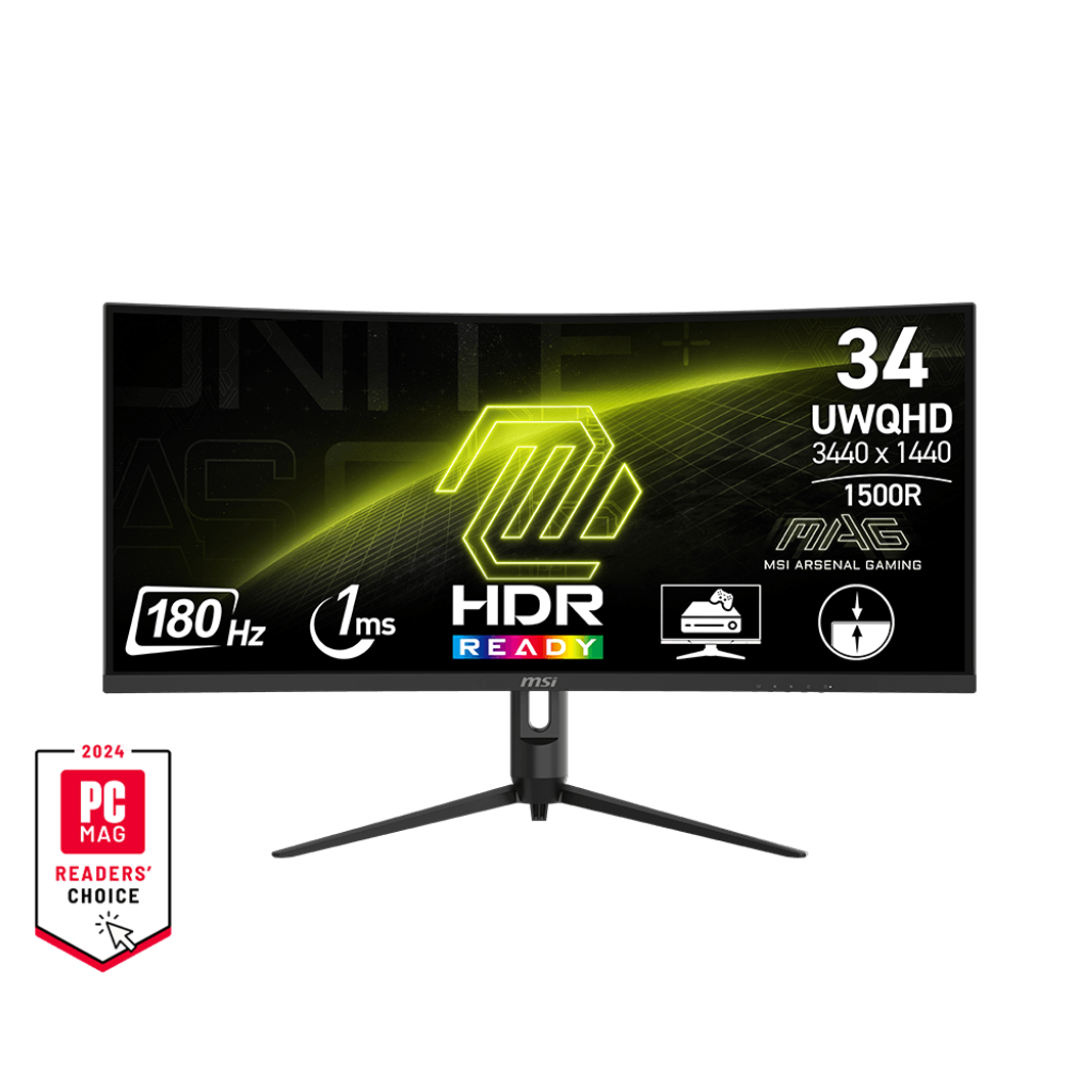 MSI MAG 342CQR E2 34 Inch Curved VA Panel UWQHD 180Hz 1ms (MPRT) AMD FreeSync Premium HDR Ready Anti-glare Gaming Monitor