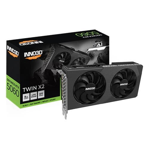 INNO3D GeForce RTX 5060 TWIN X2 8GB GDDR7 128-bit Gaming Graphics Card With Dual Fans ( N50602-08D7-195071N ) - Image 4